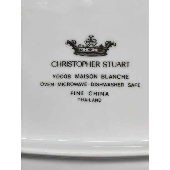 Gravy Boat W/2 UnderPlate Maison Blanche Fine China by CHRISTOPHER STUART Y0008 - Picture 9 of 12